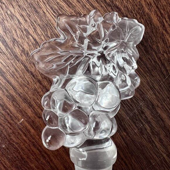 Mikasa Set of 3 Clear Glass Wine Bottle Stoppers Circle Bunch Grapes Xmas Tree - Picture 7 of 10